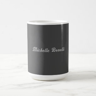 Professionell Minimalistisk Grått Modern calligraf Kaffemugg