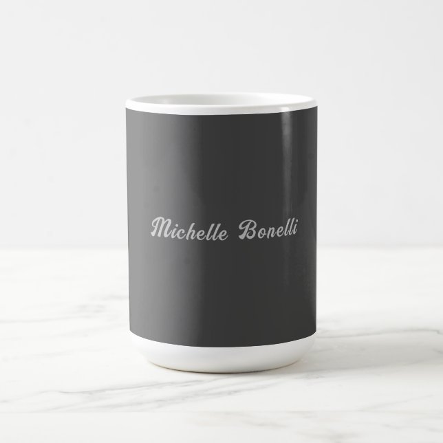 Professionell Minimalistisk Grått Modern calligraf Kaffemugg (Center)