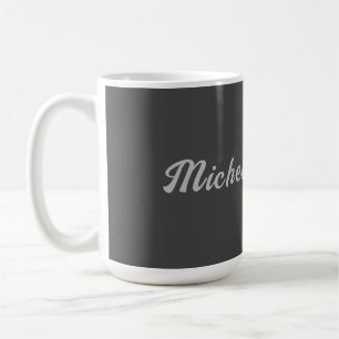 Professionell Minimalistisk Grått Modern calligraf Kaffemugg