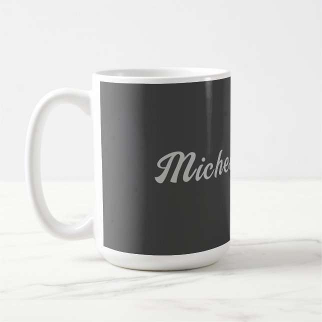 Professionell Minimalistisk Grått Modern calligraf Kaffemugg (Vänster)