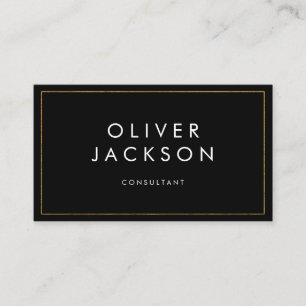 Professionell Minimalistisk Guld Gräns Visitkort