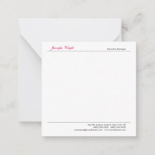 Professionell minimalistisk kalligrafi av vanlig e anteckningskort