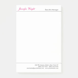 Professionell minimalistisk kalligrafi av vanlig e post-it block