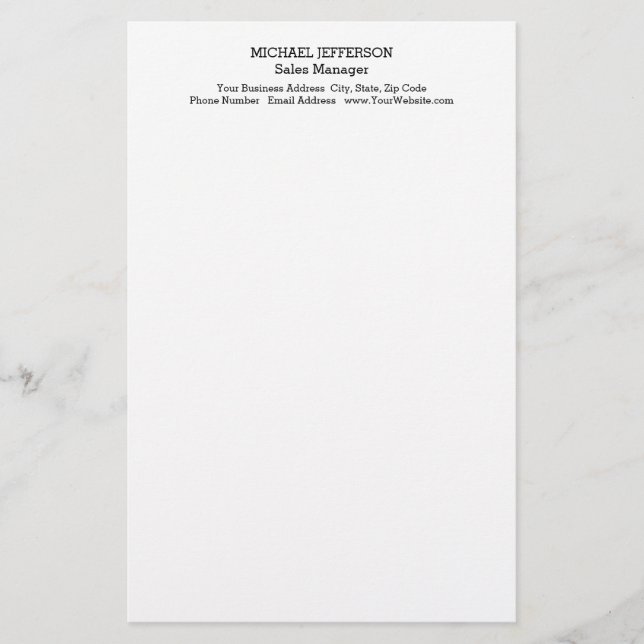 Professionell minimalistisk klassisk brevpapper (Framsida)
