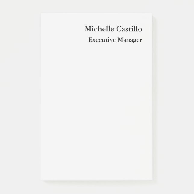 Professionell Minimalistisk lätt Grått Post-it Block (Framsida)