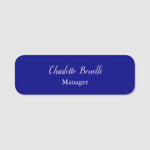 Professionell - minimalistisk marinblått namnbricka