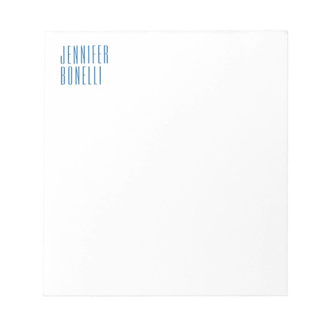 Professionell minimalistisk modern blå vit anteckningsblock (Framsida)