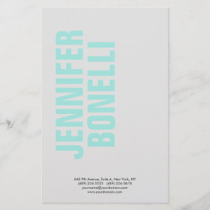 Professionell minimalistisk modern, djärv blå namn brevpapper