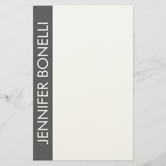 Professionell minimalistisk modern djärv namn grå  brevpapper (Framsida)
