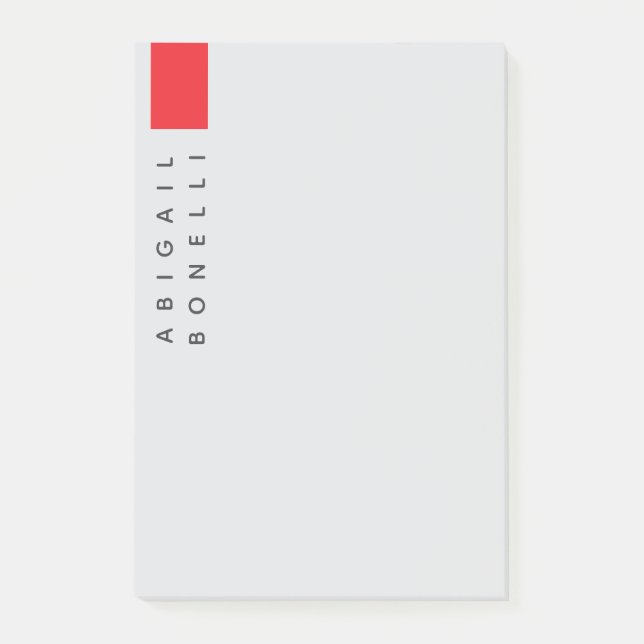Professionell minimalistisk modern enfärgad grå post-it block (Framsida)