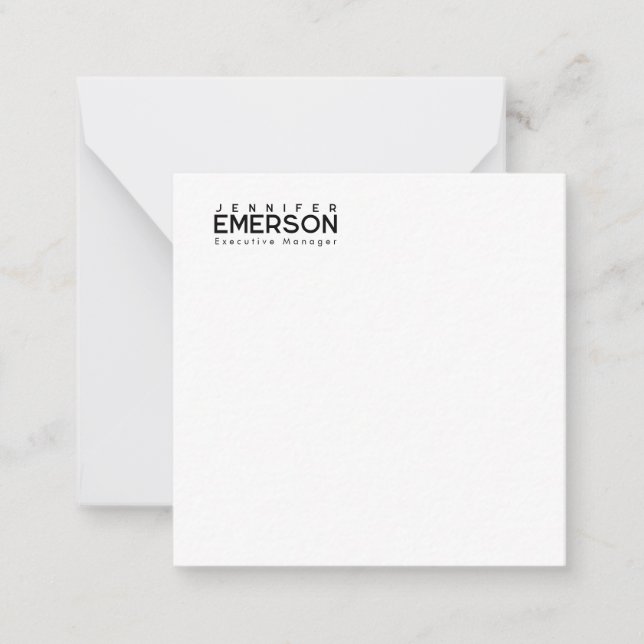 Professionell minimalistisk modern enkel  anteckningskort (Framsida)