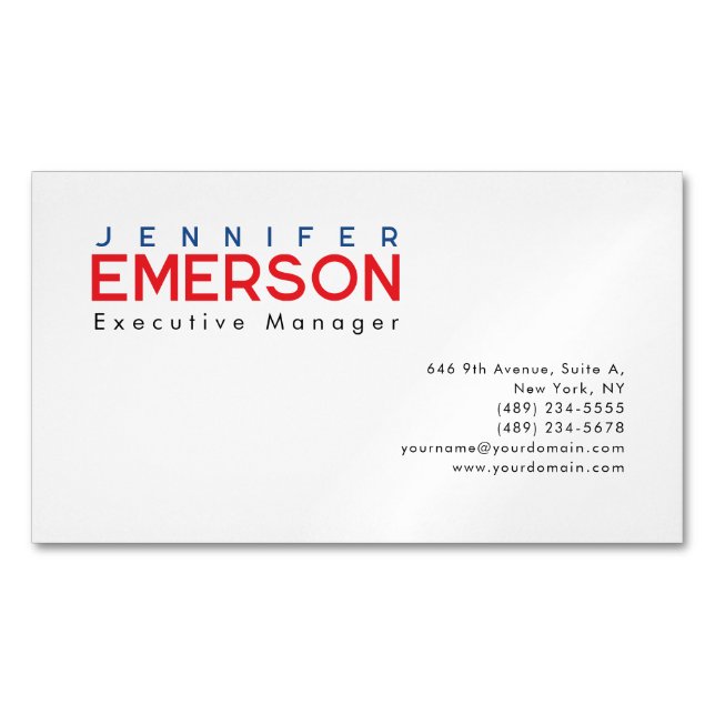 Professionell minimalistisk modern enkel  magnetiska visitkort (Framsida)