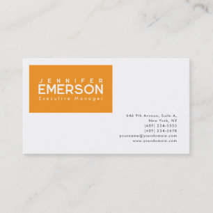 Professionell minimalistisk modern enkel orange vi visitkort