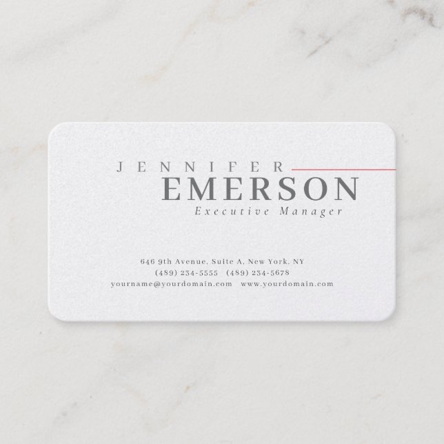 Professionell minimalistisk modern enkel premium p visitkort (Framsida)