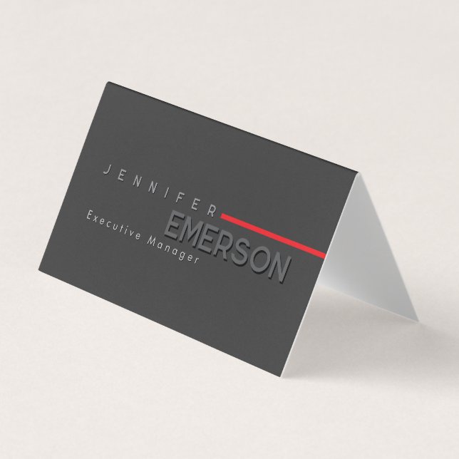 Professionell minimalistisk modern enkel svart visitkort (Framsida)