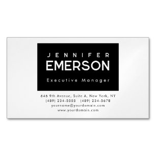 Professionell minimalistisk modern enkel svart vit magnetiska visitkort