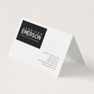 Professionell minimalistisk modern enkel svart vit visitkort