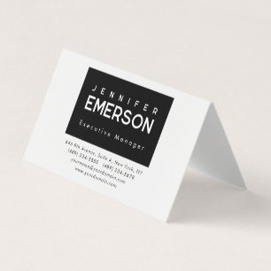 Professionell minimalistisk modern enkel svart vit visitkort