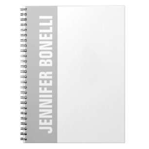 Professionell minimalistisk modern fet grå vit anteckningsbok