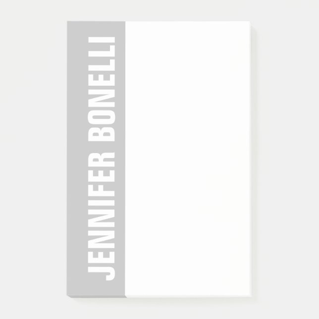 Professionell minimalistisk modern fet grå vit post-it block (Framsida)