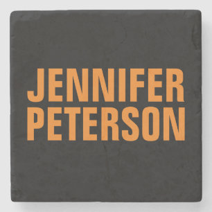 Professionell minimalistisk modern fet orange svar stenunderlägg