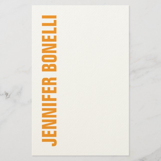 Professionell minimalistisk modern fet orange vit brevpapper (Framsida)