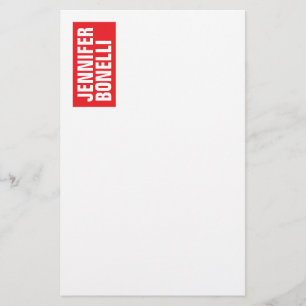 Professionell minimalistisk modern fet röd vit brevpapper