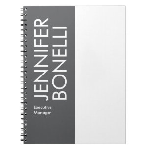 Professionell minimalistisk modern fet text grå  anteckningsbok