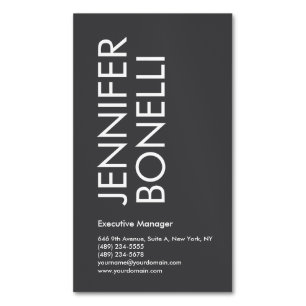 Professionell minimalistisk modern fet text grå magnetiska visitkort
