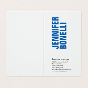 Professionell minimalistisk modern, fetstil, vit visitkort