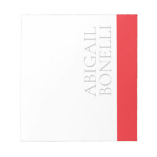 Professionell minimalistisk modern grå röd vit anteckningsblock