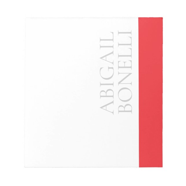 Professionell minimalistisk modern grå röd vit anteckningsblock (Framsida)