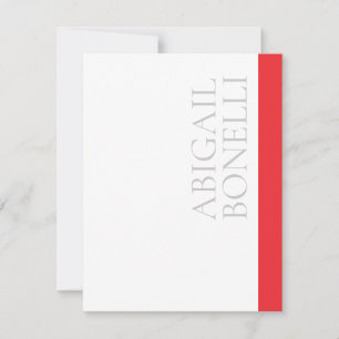 Professionell minimalistisk modern grå röd vit anteckningskort
