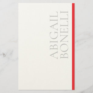 Professionell minimalistisk modern grå röd vit brevpapper