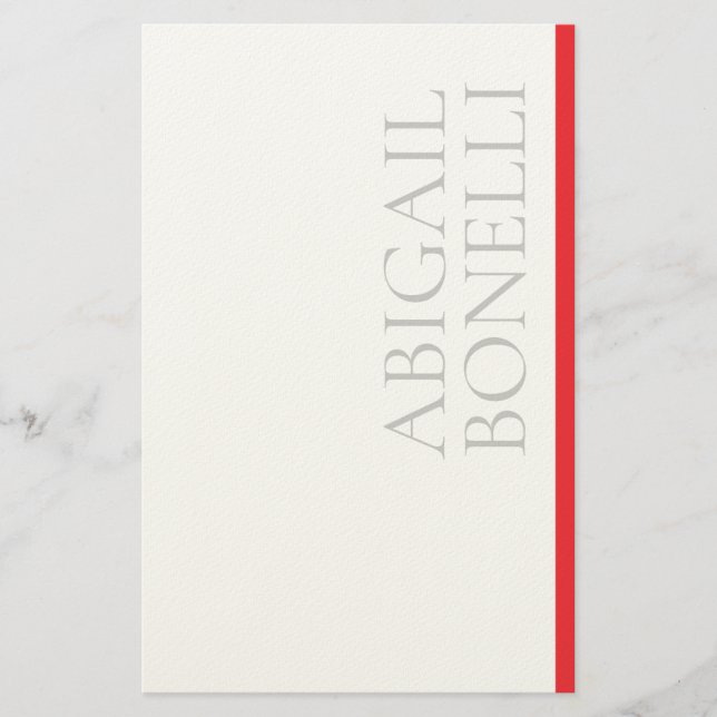 Professionell minimalistisk modern grå röd vit brevpapper (Framsida)