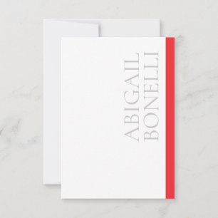 Professionell minimalistisk modern grå röd vit OSA kort