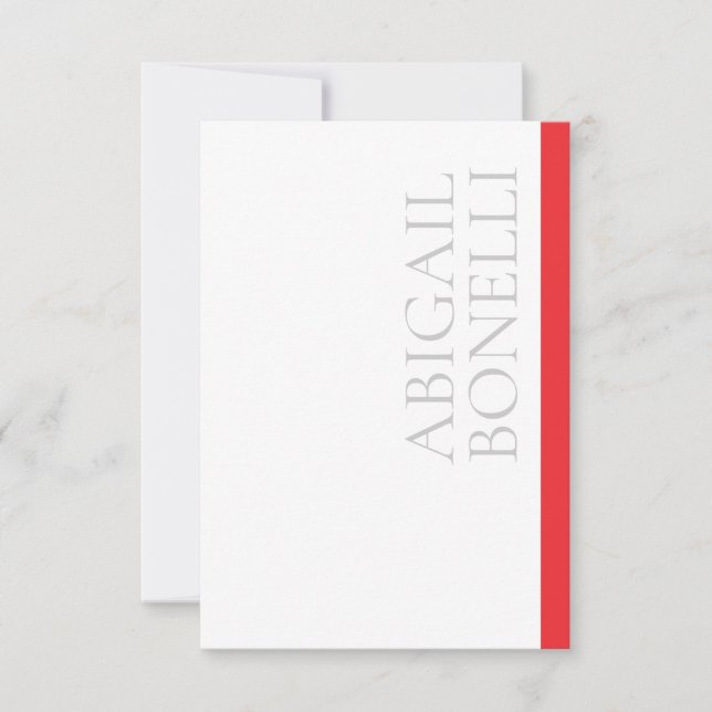 Professionell minimalistisk modern grå röd vit OSA kort (Framsida)
