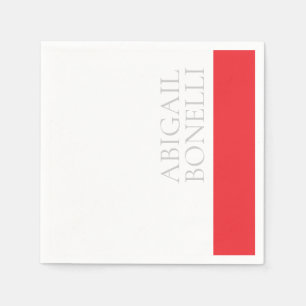 Professionell minimalistisk modern grå röd vit pappersservett