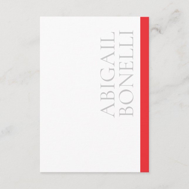 Professionell minimalistisk modern grå röd vit tilläggskort (Framsida)