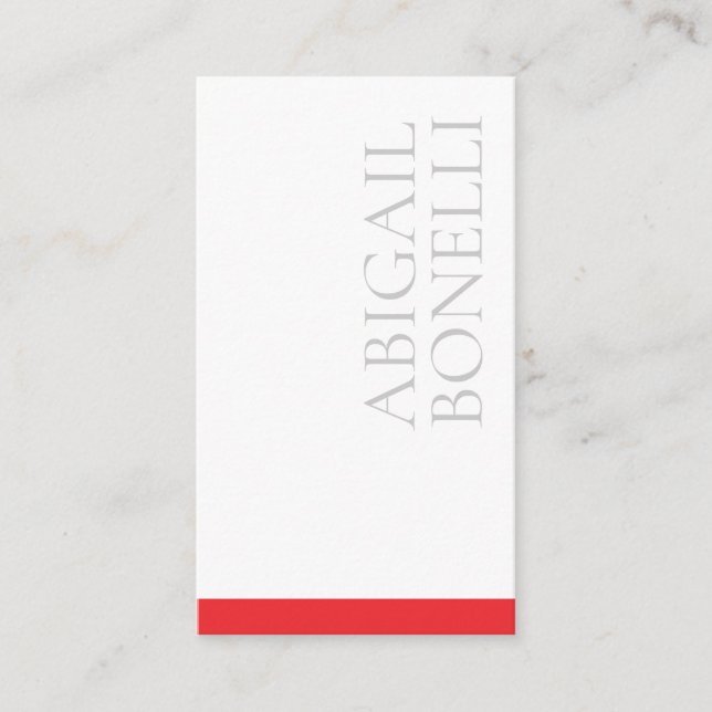 Professionell minimalistisk modern grå röd vit tilläggskort (Framsida)
