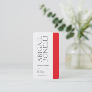 Professionell minimalistisk modern grå röd vit visitkort