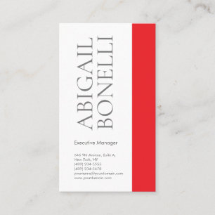 Professionell minimalistisk modern grå röd vit visitkort