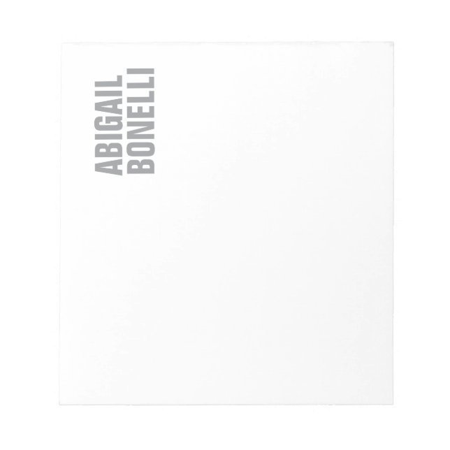 Professionell minimalistisk modern grå vit anteckningsblock (Framsida)