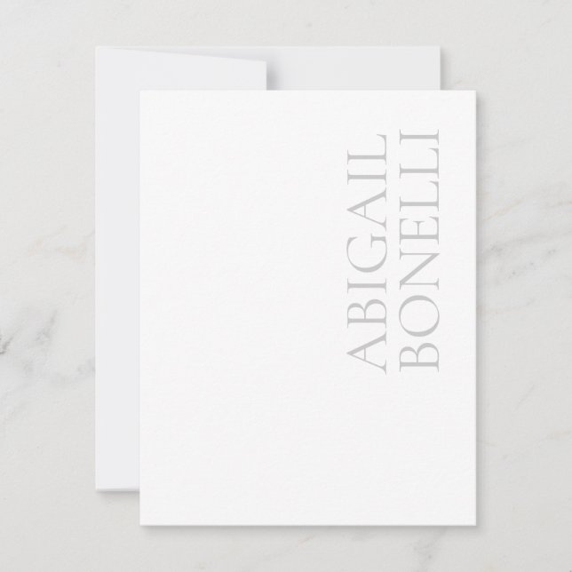Professionell minimalistisk modern grå vit anteckningskort (Framsida)