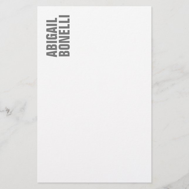 Professionell minimalistisk modern grå vit brevpapper (Framsida)