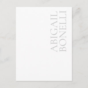 Professionell minimalistisk modern grå vit meddelande vykort
