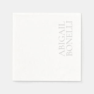 Professionell minimalistisk modern grå vit pappersservett
