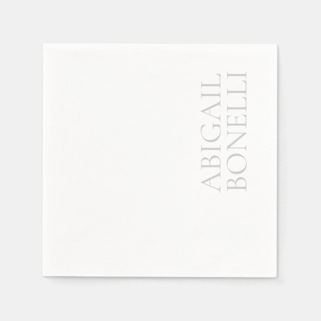 Professionell minimalistisk modern grå vit pappersservett (Framsidan)