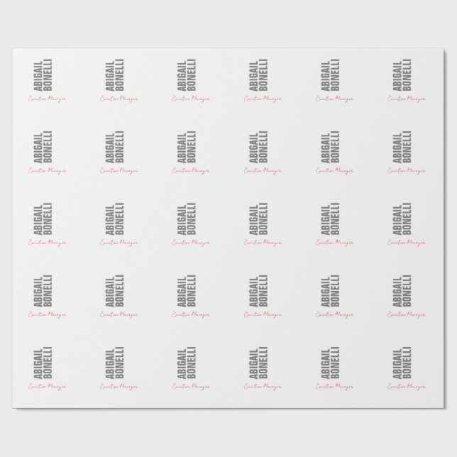 Professionell minimalistisk modern grå vit presentpapper (Platt)