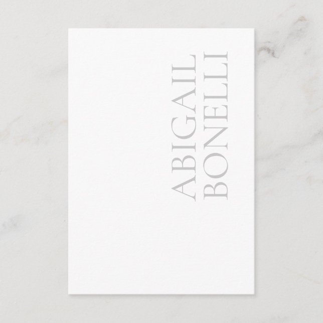 Professionell minimalistisk modern grå vit tilläggskort (Framsida)